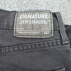 Levi Strauss‎ Signature Mens S67 Dark Wash Jeans Size 32x32 Straight Leg Black